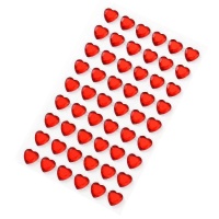 Pegatina de cristales de corazones rojos de 1,2 cm - 54 piezas