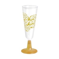 Copa de cava con destellos dorados Chin chin de 550 ml - 4 UDS