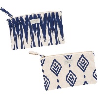 Neceser de Ikat azul plano de 30 x 22 cm - 1 unidad