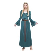 Disfraz de dama medieval verde para mujer