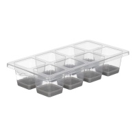 Cubitera para 8 cubitos grandes transparente