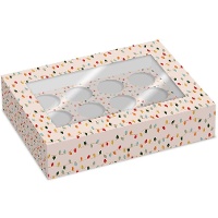 Caja para 12 cupcakes de Luces de Navidad - 2 unidades