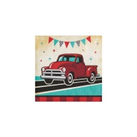 Servilletas de Vintage Red Truck de 12,5 x 12,5 cm - 16 unidades