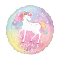 Globo de Unicorn de Birthday Wishes de 43 cm - Anagram