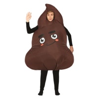 Disfraz de emoticono de caca hinchable para adulto
