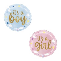 Globo redondo It's a boy - It's a girl de 19 x 19 cm - Grabo