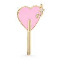 Pin de corazón Lollipop de 2 x 3,5 cm - 1 unidad