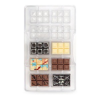 Molde de tableta mini para chocolate de 20 x 12 cm - Decora - 10 cavidades