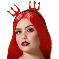Diadema de tridente de diablo rojo
