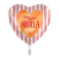 Globo de Mejor abuela del mundo de corazón de 43 cm - Premioloon