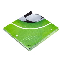 Servilletas de Fútbol balón en césped de 16,5 x 16,5 cm - 12 unidades