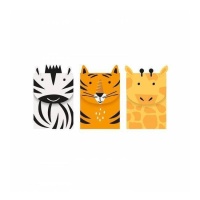 Bolsas de papel de Animales de Safari de 9,1 x 12,8 x 5 cm - 3 unidades
