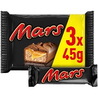 Mars de chocolate con leche y caramelo de 45 gr - 3 unidades