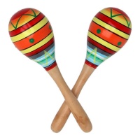 Maracas de colores de 20 cm - 2 piezas