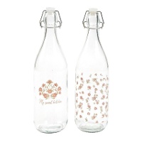 Botella de 1 L de flores vintage - 1 unidad