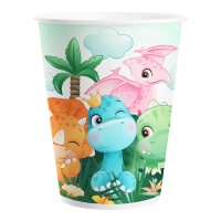 Vasos de dinosaurios felices de 200 ml - 8 unidades