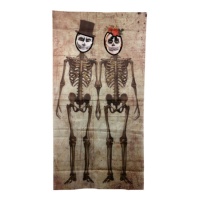 Fondo para photocall de pareja de esqueletos de 1,60 x 0,75 m