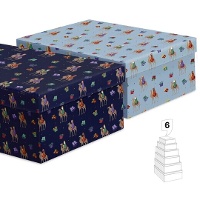 Caja rectangular de Reyes Magos de Oriente - 6 unidades