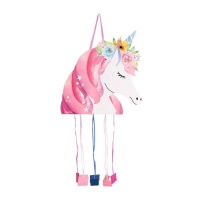 Piñata de Unicornio soñador de 40,5 x 43 cm