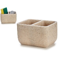 Porta estropajos doble de 12 x 11 x 9 cm con estropajos