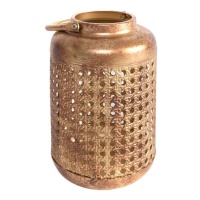 Portavelas de metal cobre de 13 x 20,3 cm - Dcasa
