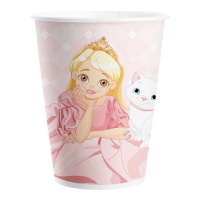 Vasos de princesa con gatito de 200 ml - 8 unidades