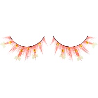 Pestañas rojas con lazo de Navidad