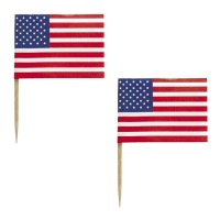 Picks de banderas de Estados Unidos de 6,5 cm - 30 unidades