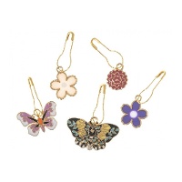 Marcadores de punto de acero en forma de mariposas y flores - Milward - 5 unidades