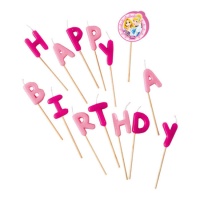 Velas Happy Birthday de de las Princesas Disney - 14 unidades