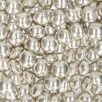 Sprinkles de perlas lentejas de chocolate plateadas metalizadas de 80 gr - FunCakes