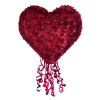 Piñata 3D de corazon rojo - 40 x 40 x 20