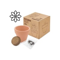 Maceta bio con semillas de Petunia de terracota