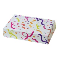 Caja de 23,5 x 16 x 5 cm de serpentinas