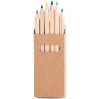 Lápices de colores en caja kraft - 6 unidades
