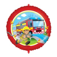Globo redondo de bomberos en acción de 46 cm