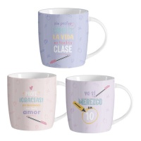 Taza de 350 ml de profesora con mensaje - 1 unidad