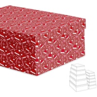 Caja rectangular de motivos navideños - 15 unidades