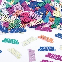 Confetti de Happy Birthday metalizados de colores de 14 gr