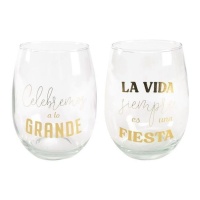 Vaso de 600 ml con mensaje festivo - 2 unidades