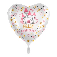 Globo de Feliz Cumpleaños de princesa de 43 cm