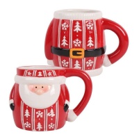 Taza de Papá Noel barrigón de 15,5 x 11 x 10,5 cm - 1 unidad