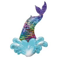 Globo de cola de sirena de colores de 99 x 68 cm - Anagram