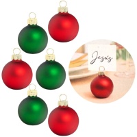 Bola de Navidad para tarjeta marcasitios de 4 x 5,5 cm - 6 unidades