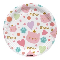 Platos de Gato princesa de 22,7 cm - 8 unidades