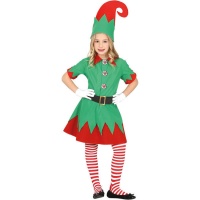 Disfraz de elfo a rayas para niña