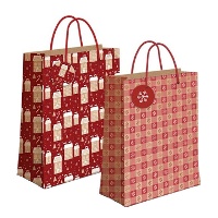 Bolsa regalo de 14 x 11,5 x 6,7 cm kraft diseño nevado - 1 unidad