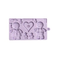 Molde de familia de muñecos de jengibre 21 x 12 cm - Karen Davies - 1 unidad