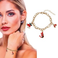 Pulsera de figuras navideñas dorada - 1 unidad
