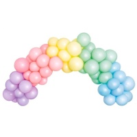 Guirnalda de globos arcoiris pastel de 2,5 m - Oh yeah! - 40 unidades